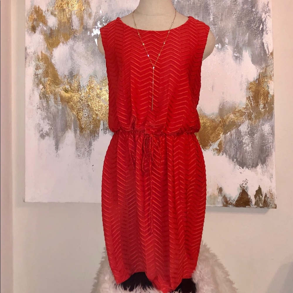 Orange drawstring dress
